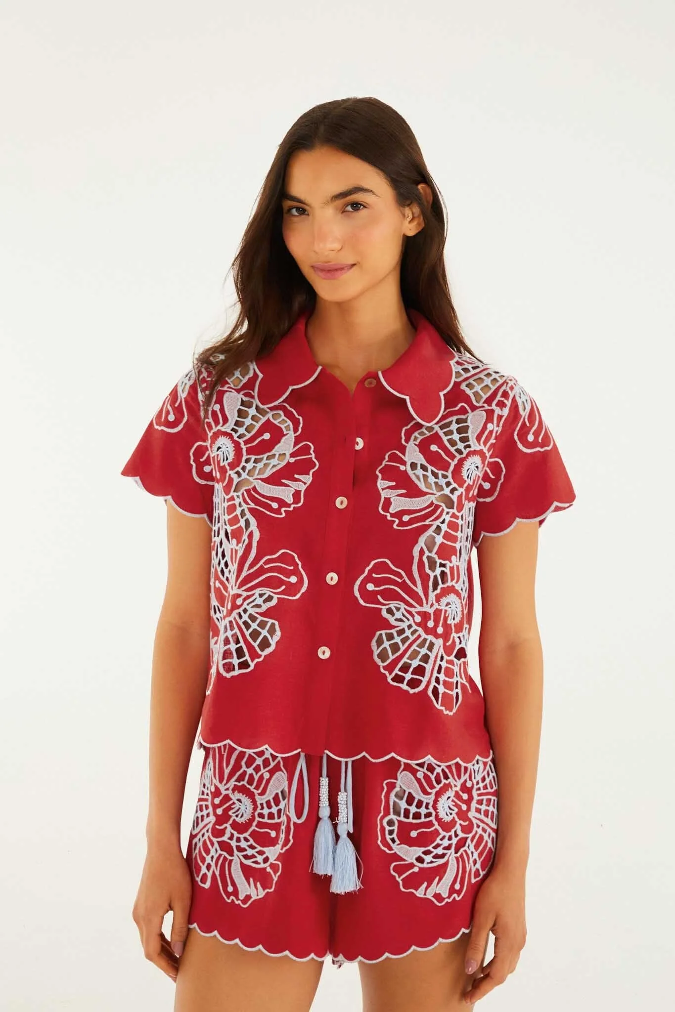 Blouse With Embroidery And Buttons