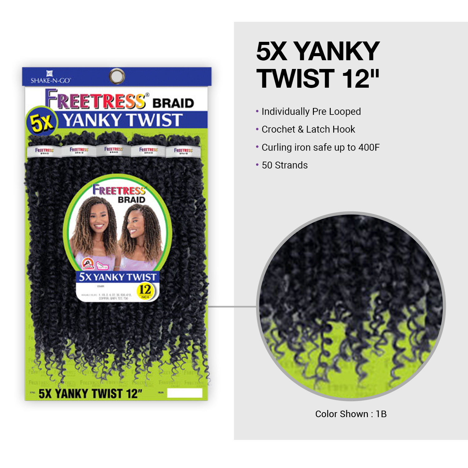 FreeTress Crochet Braids 5X Yanky Twist 12