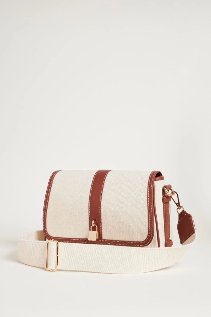 Canvas shoulder bag - IVORY BROWN