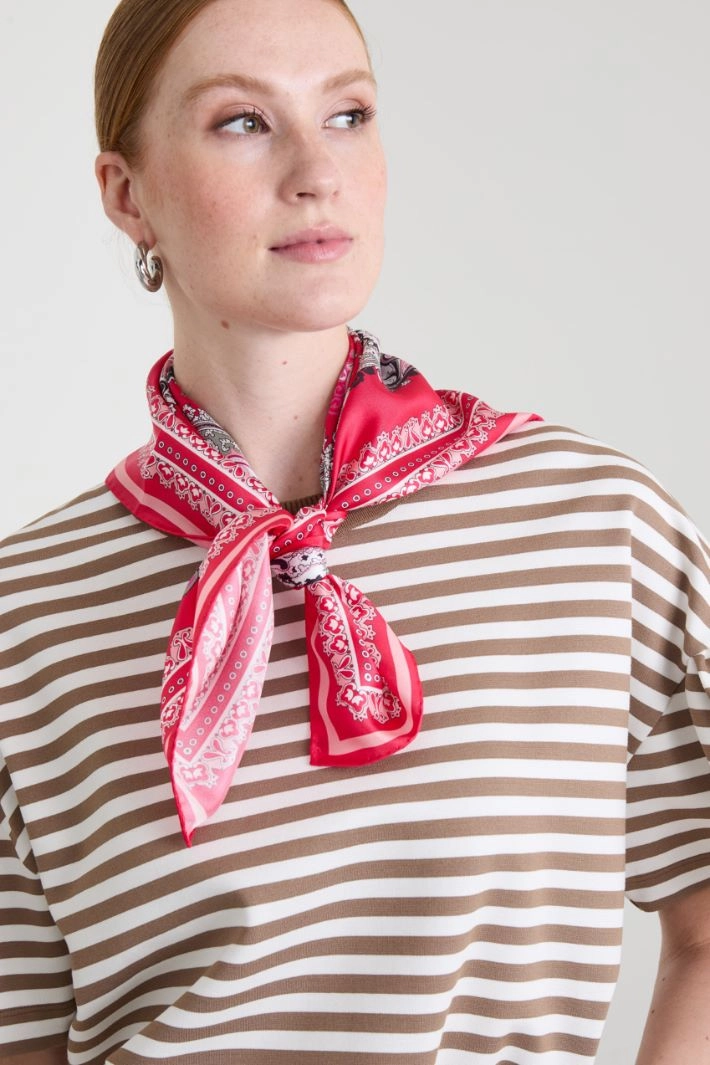 Silk twill scarf - FUCHSIA