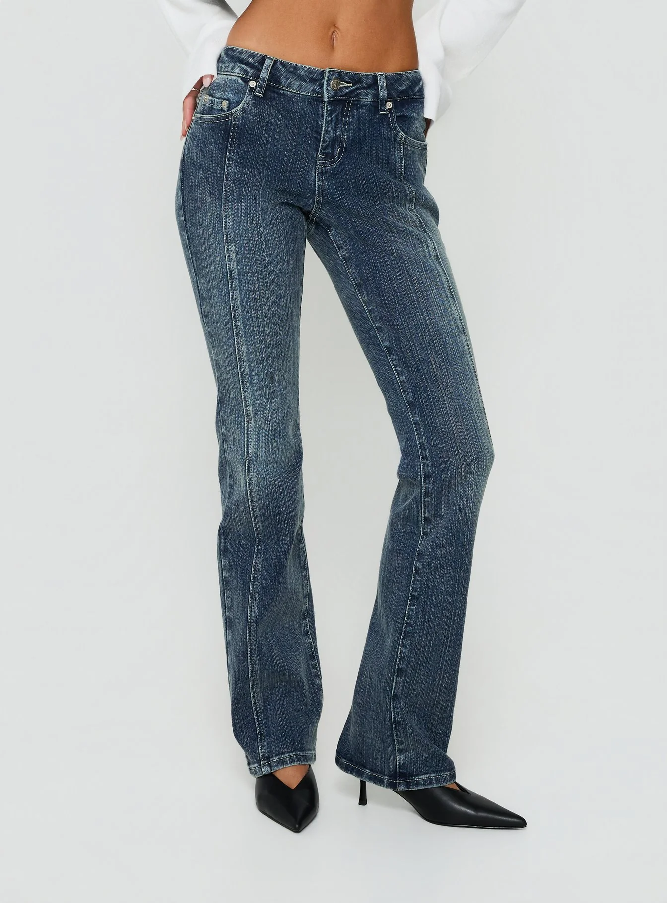 Palaces Low Rise Ringspun Bootleg Jeans Dark Indigo