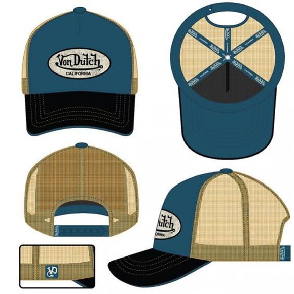 Von Dutch Terry Cap - Blue / YellowRef: Vdh0201/Vd/1/Cb/Terry/05 To