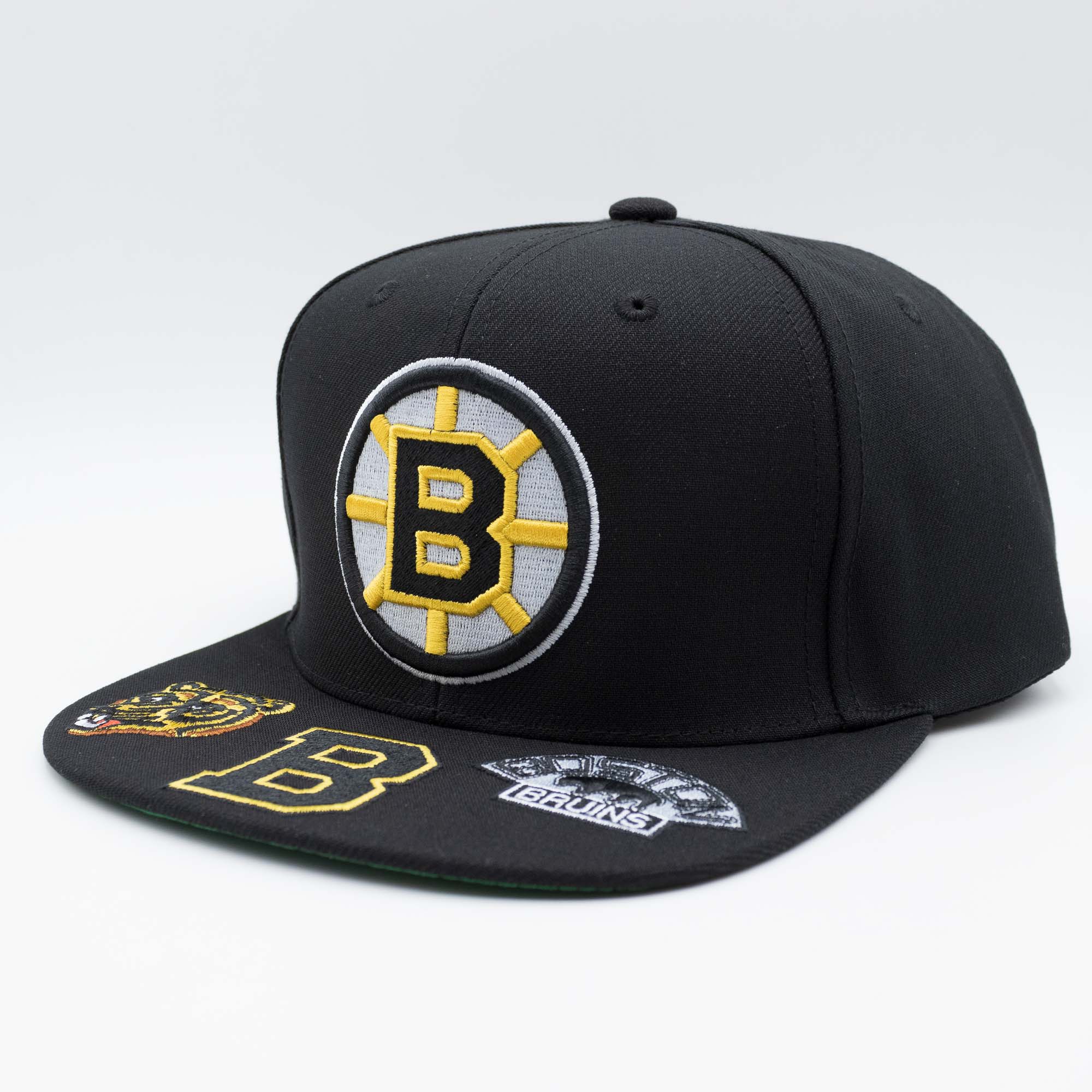 Boston Bruins Hat Trick Mitchell & Ness Snapback NHL Cap Black