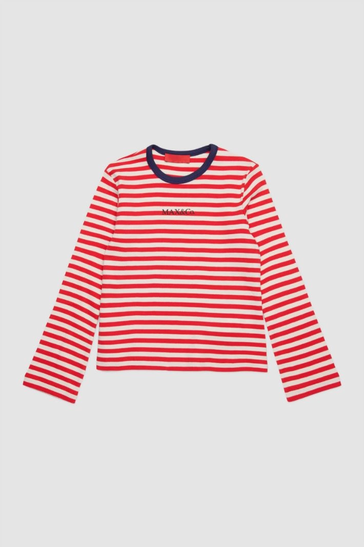 Striped long-sleeved T-shirt KID - RED WHITE BLUE