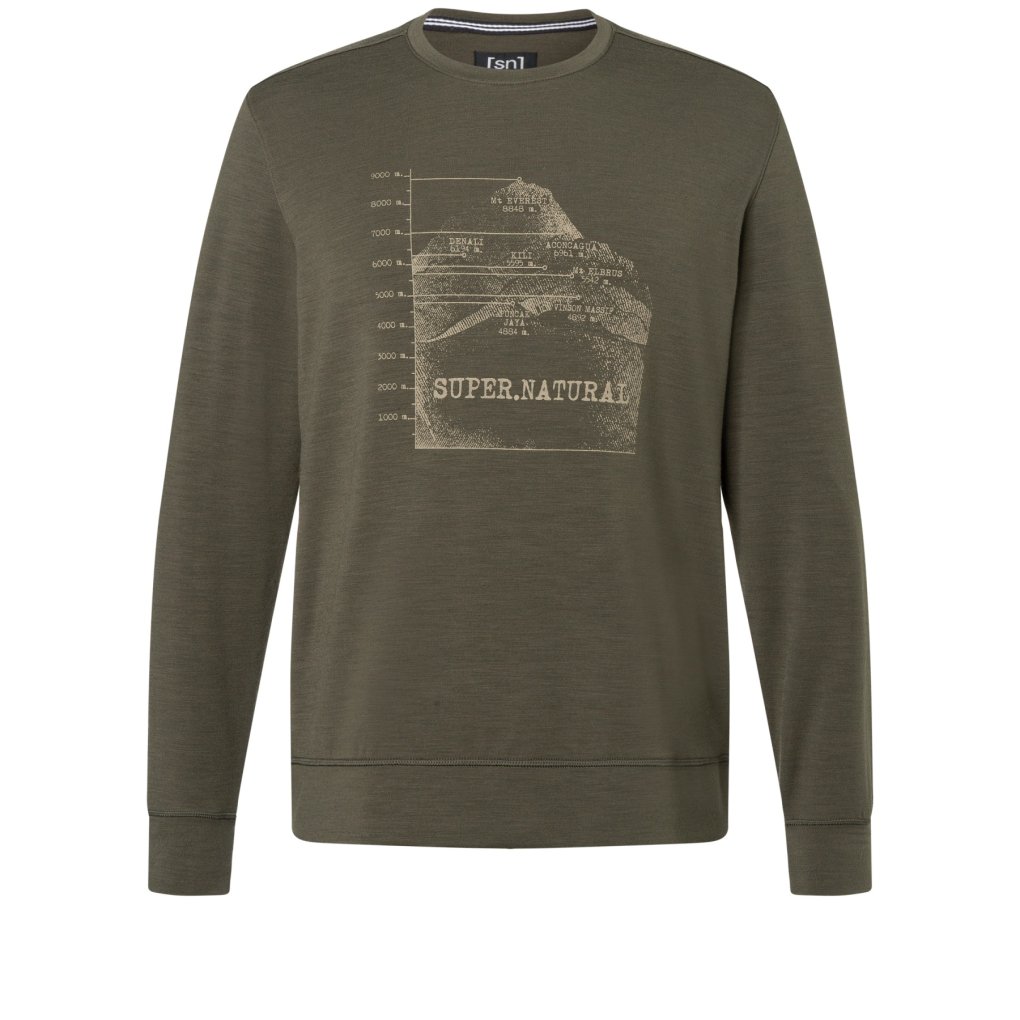 SUPER.NATURAL 7 Peaks Crew Men - Black Ink/Oak