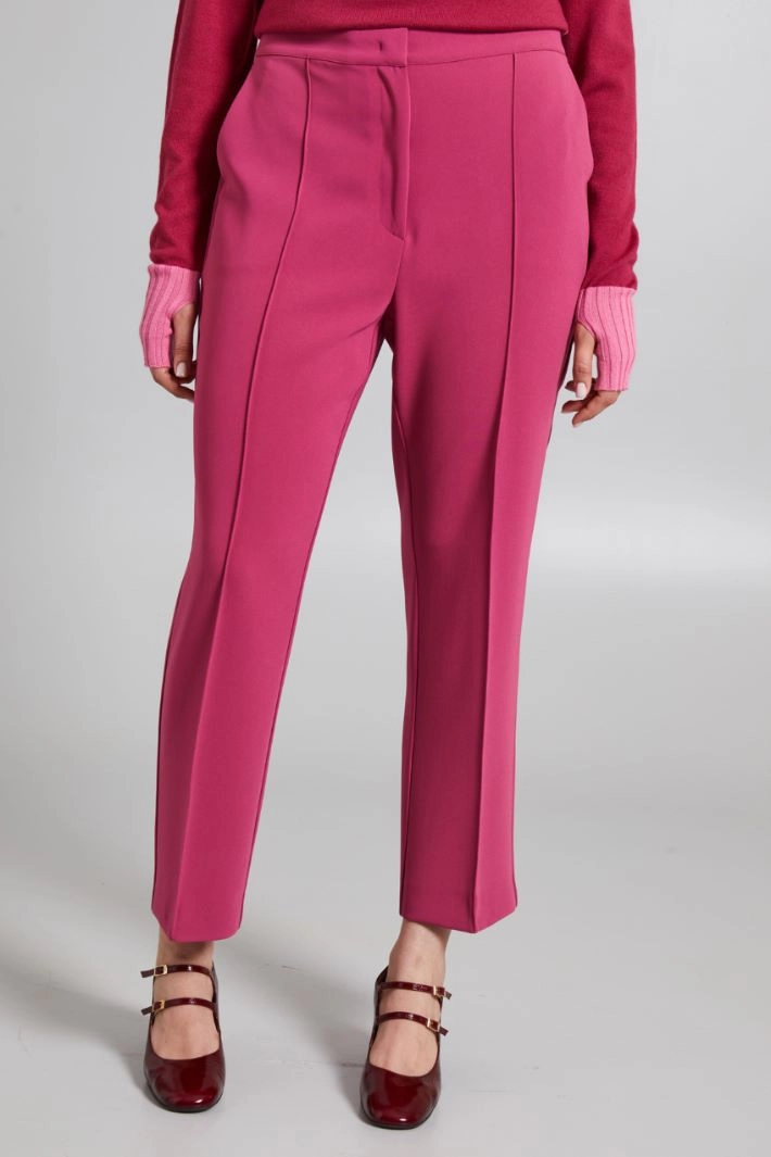 Cady pleated trousers - RASPBERRY