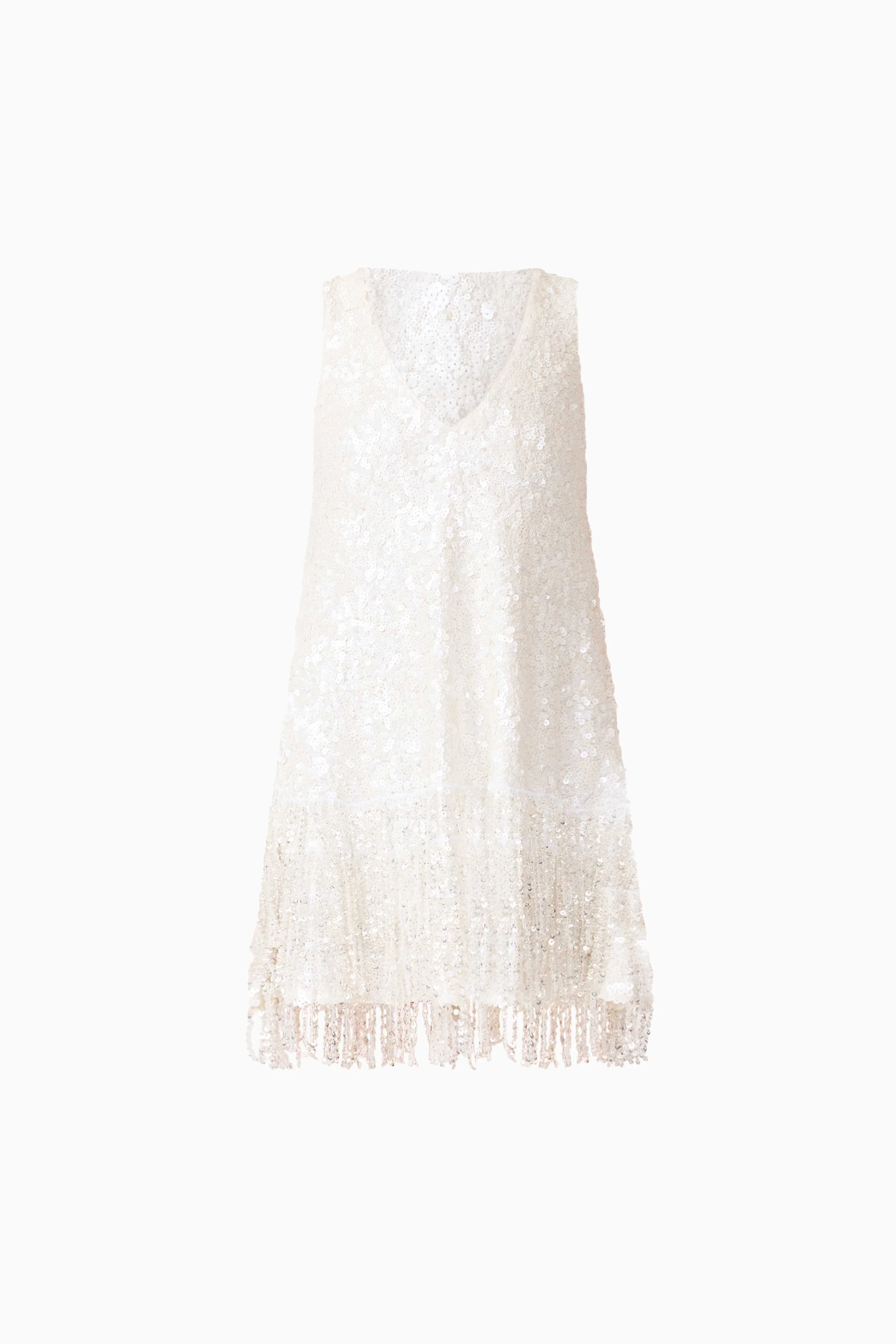 Alessia Embellished Shift Mini Dress in White