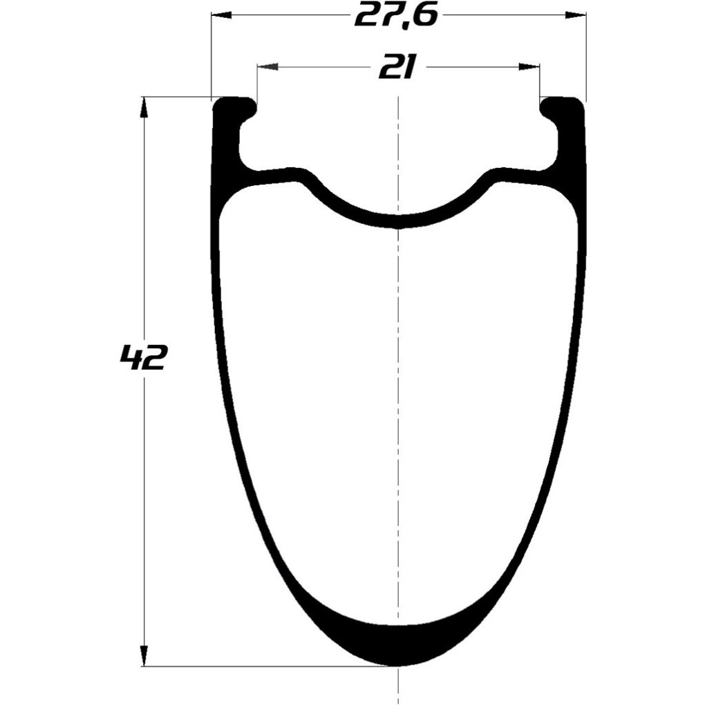 DUKE Baccara 42C SLS2 Disc Clincher Rim - 2mm Offset - 21-622 - 28 Holes