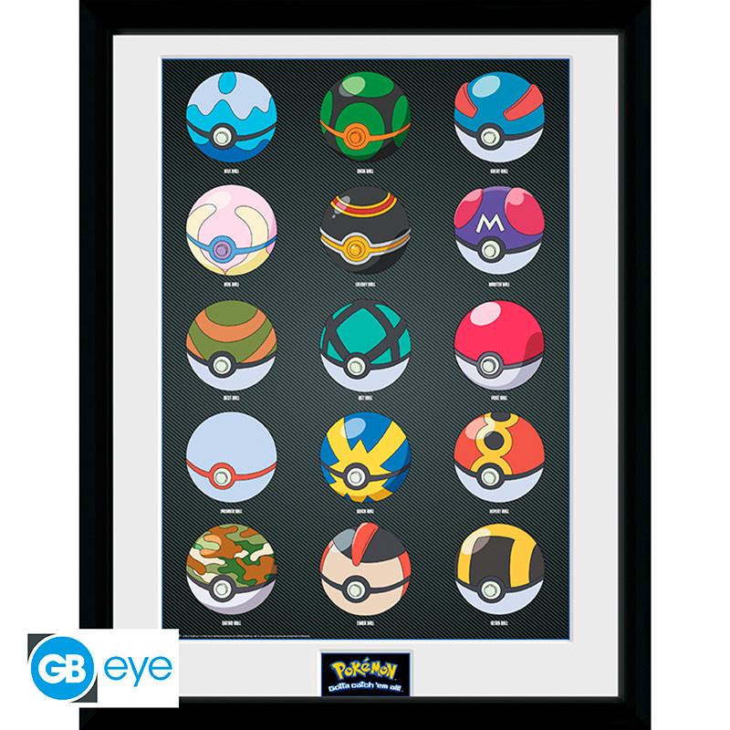 POKEMON Framed print Pokeballs