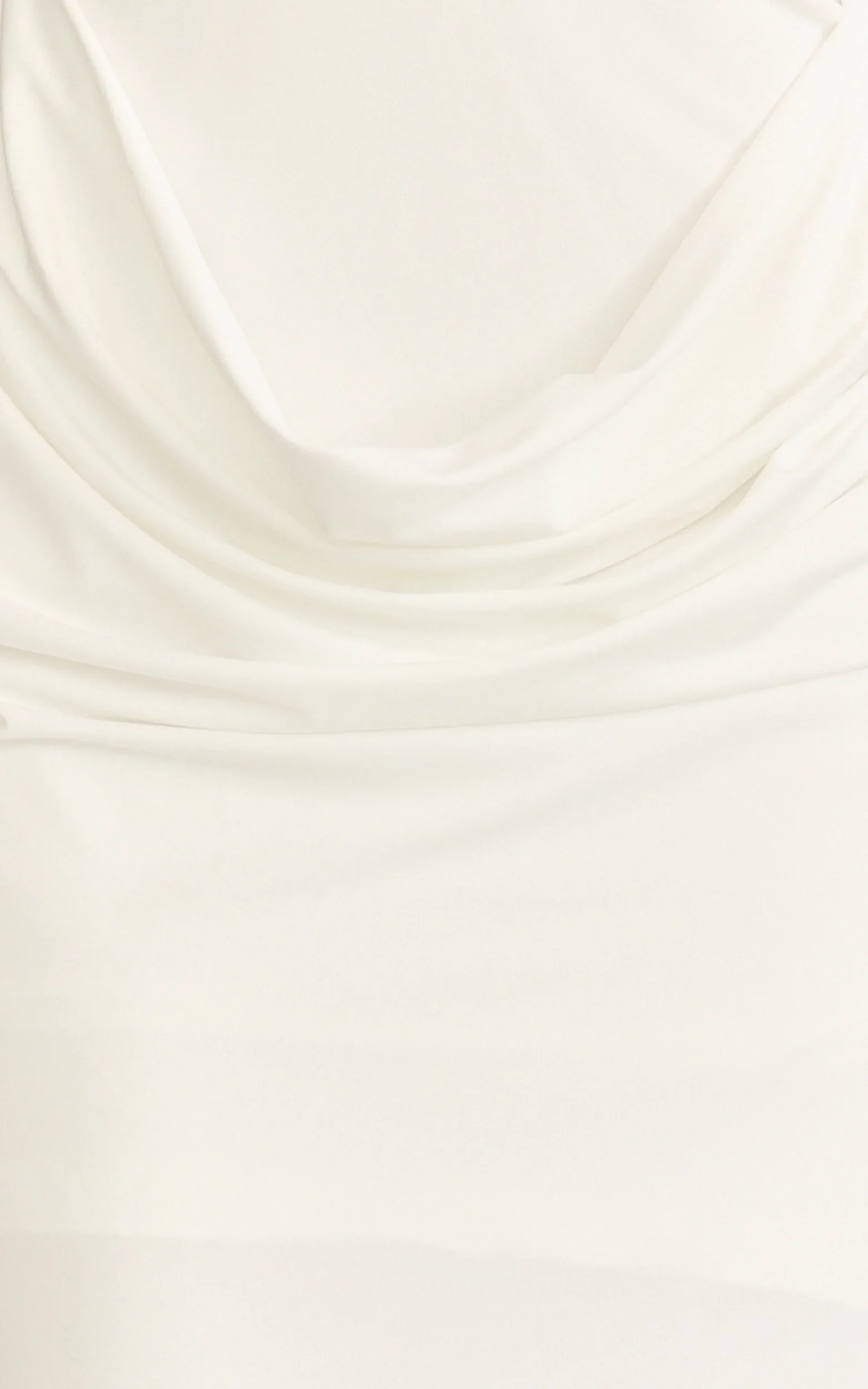 Heath Maxi Dress - Scoop Halter Neck With Drape Front Skirt Back Split Dress in Off White