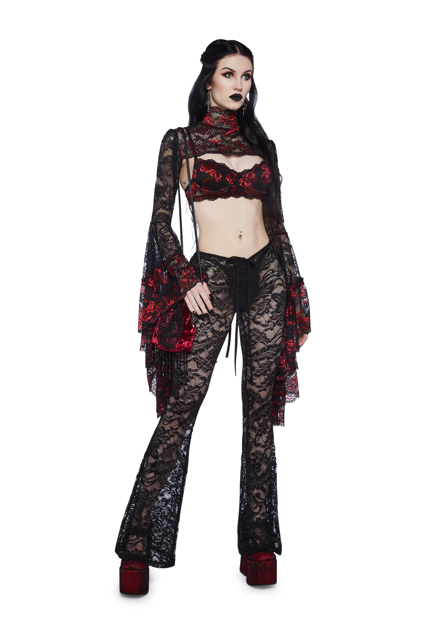 Gothic Fires Lace Shrug