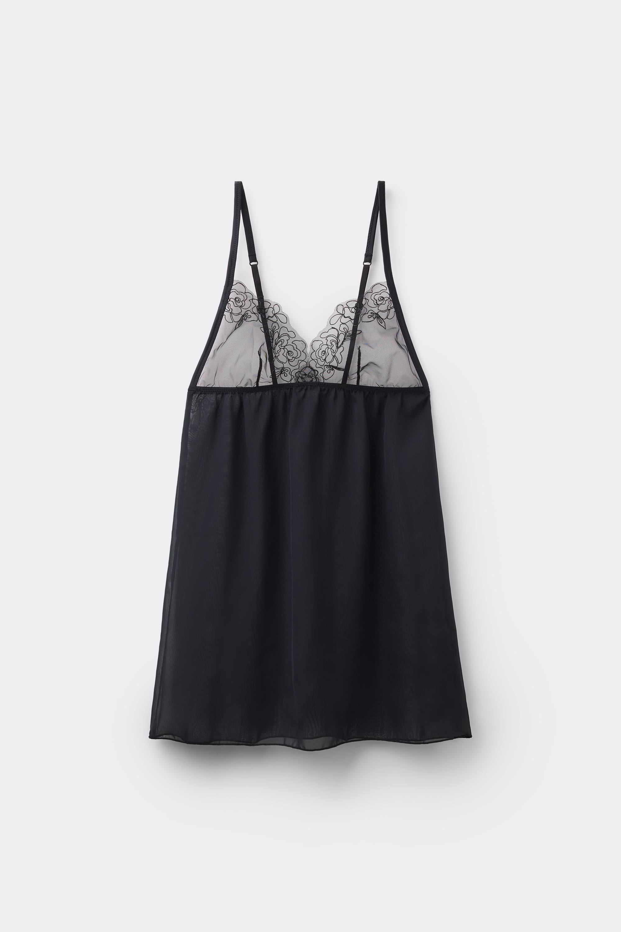 Fleur Noir slip/babydoll with thin shoulder straps