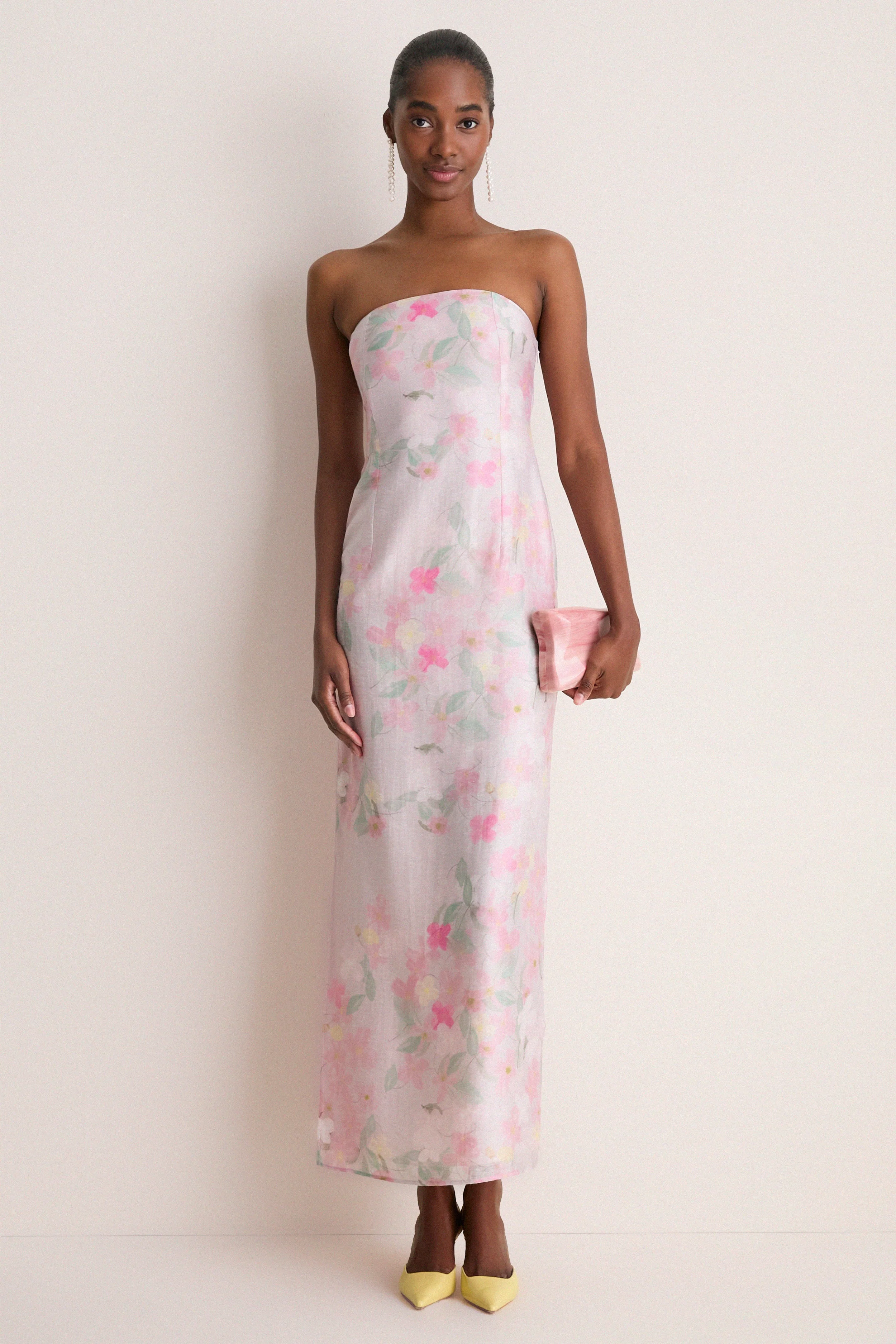 Pink Clematis Montana Elora Dress