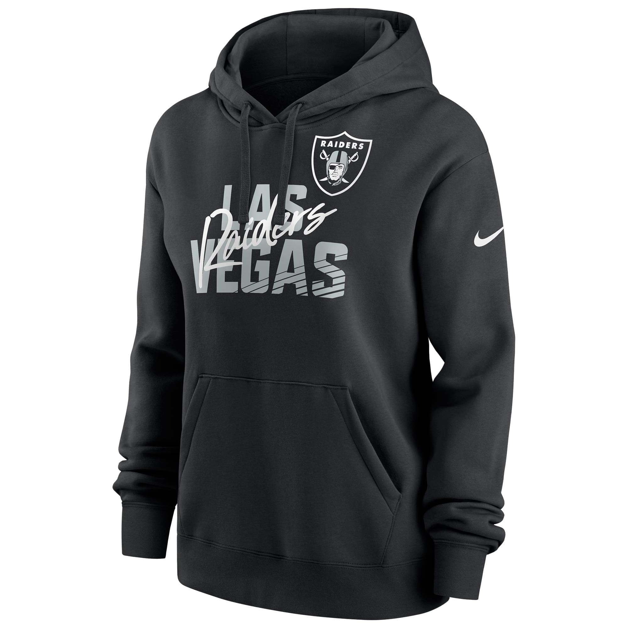 Las Vegas Raiders Wordmark Nike Club NFL Hoodie Black (WOMEN'S)