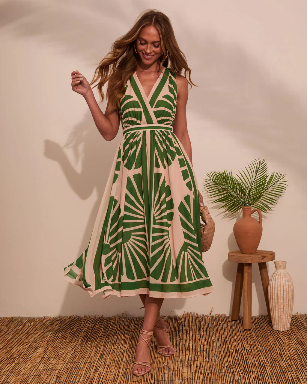 Palm Paradise Printed Midi Dress