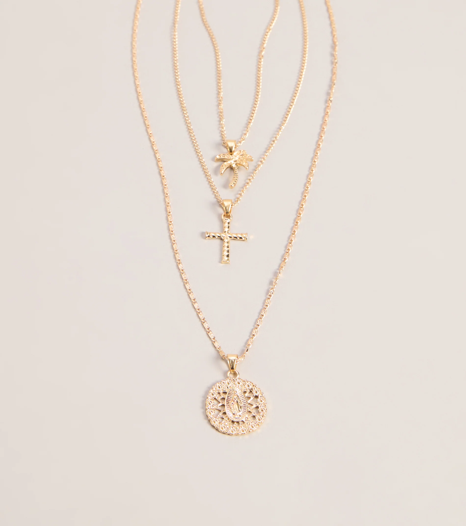 Effortless Stack Layered Charm Necklace