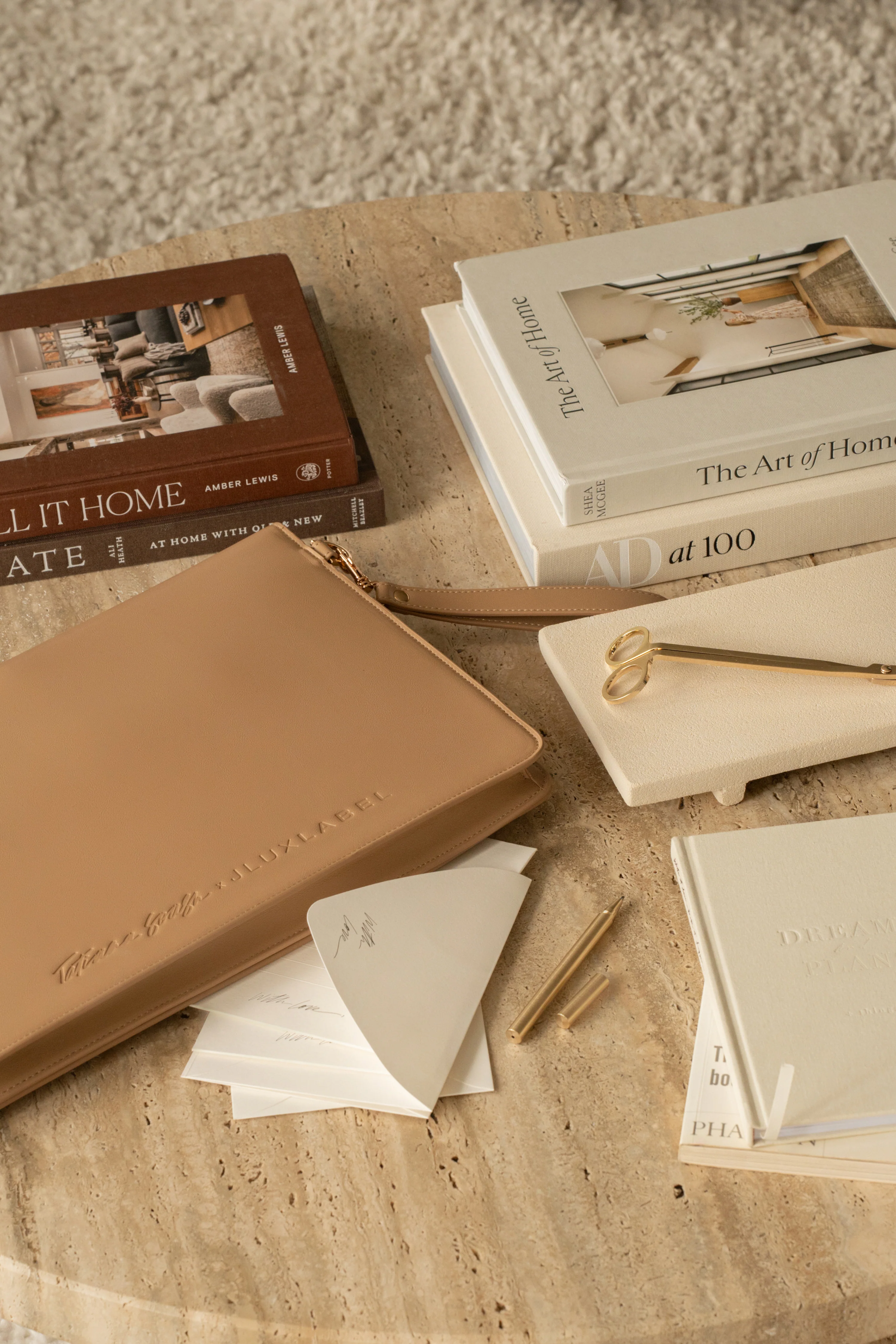 Beige TATIANA SOASH x JLUXLABEL Dreams & Plans Catch All Bag