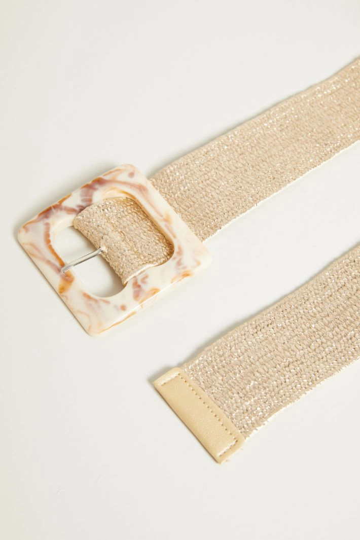 Raffia-effect belt - BEIGE