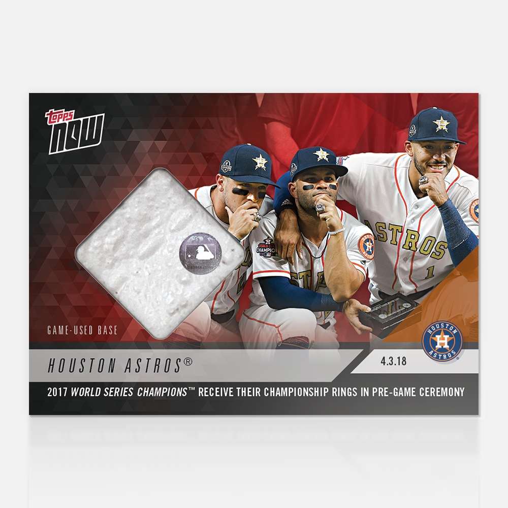 Game Used Base Card # to 10 - Houston Astros Championship Ring Ceremony - TOPPS NOW