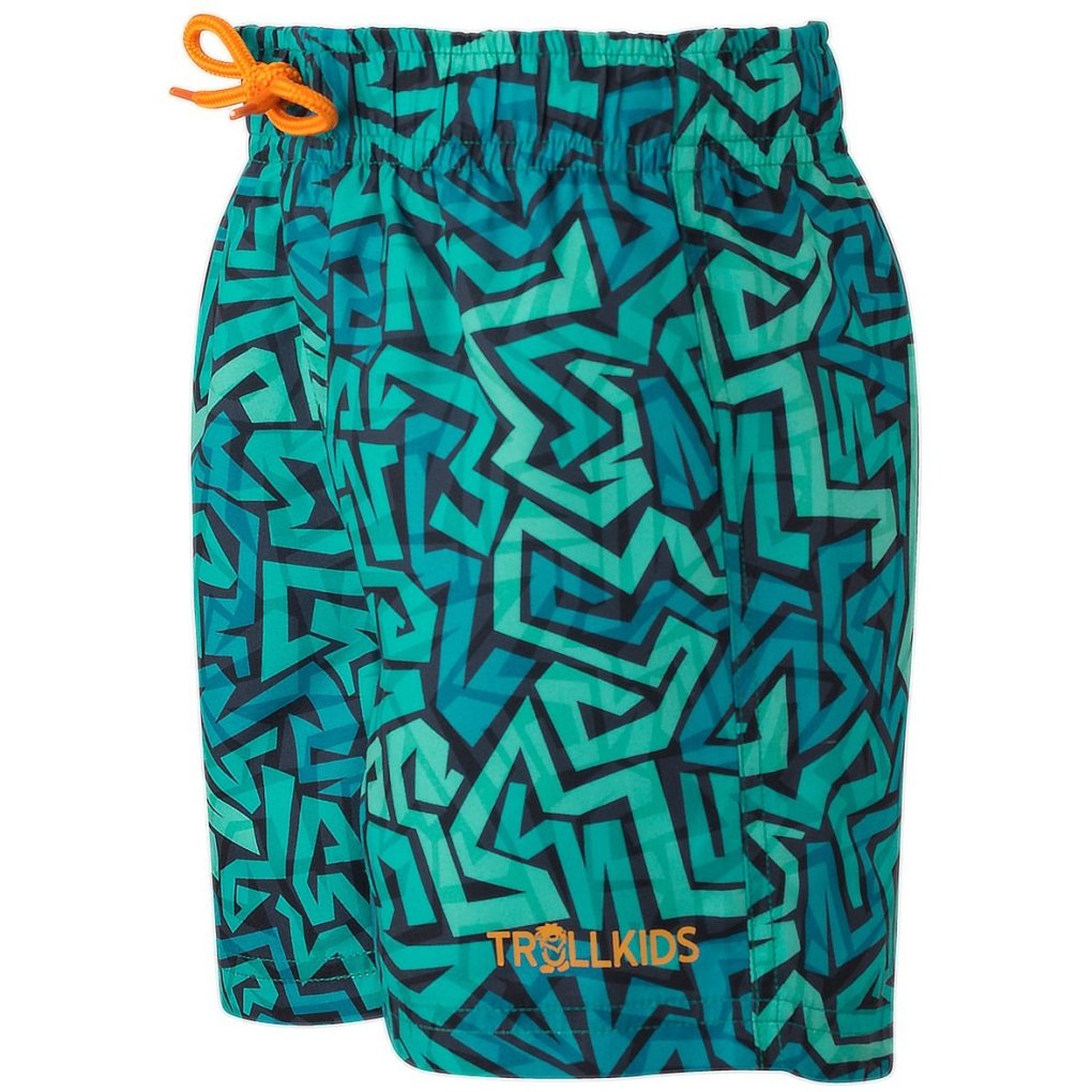 Trollkids Haukland Swim Shorts Kids - Sea Green/Sahara Sunset