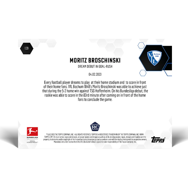 Topps UK - Dream debut in goal-rush - Bundesliga TOPPS NOW® Card #129