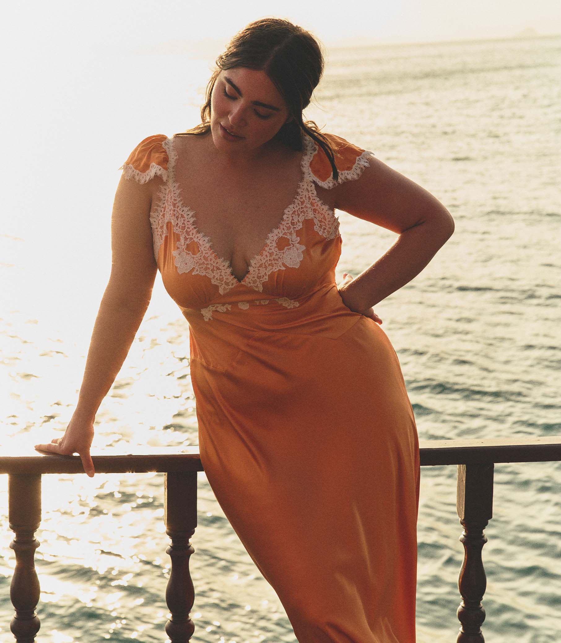 Fiona Midi Dress - Tangerine