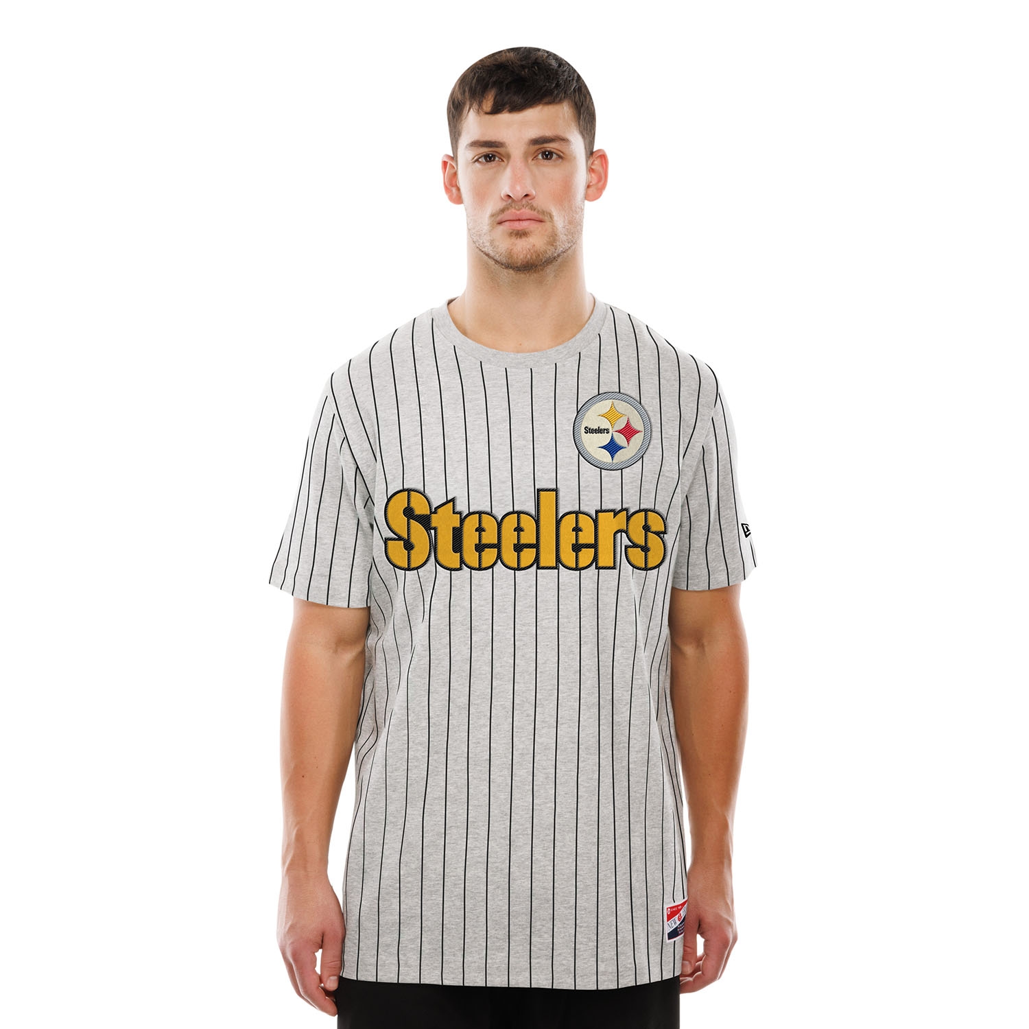Pittsburgh Steelers Retro Stripe NFL T-Shirt Gray
