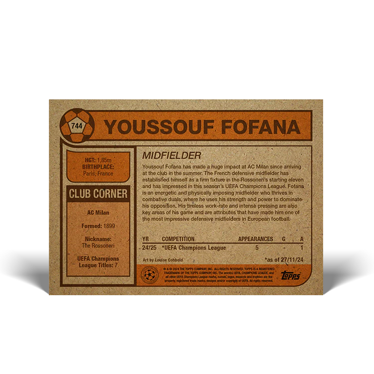 UCC Living Set Card 744 - Youssouf Fofana