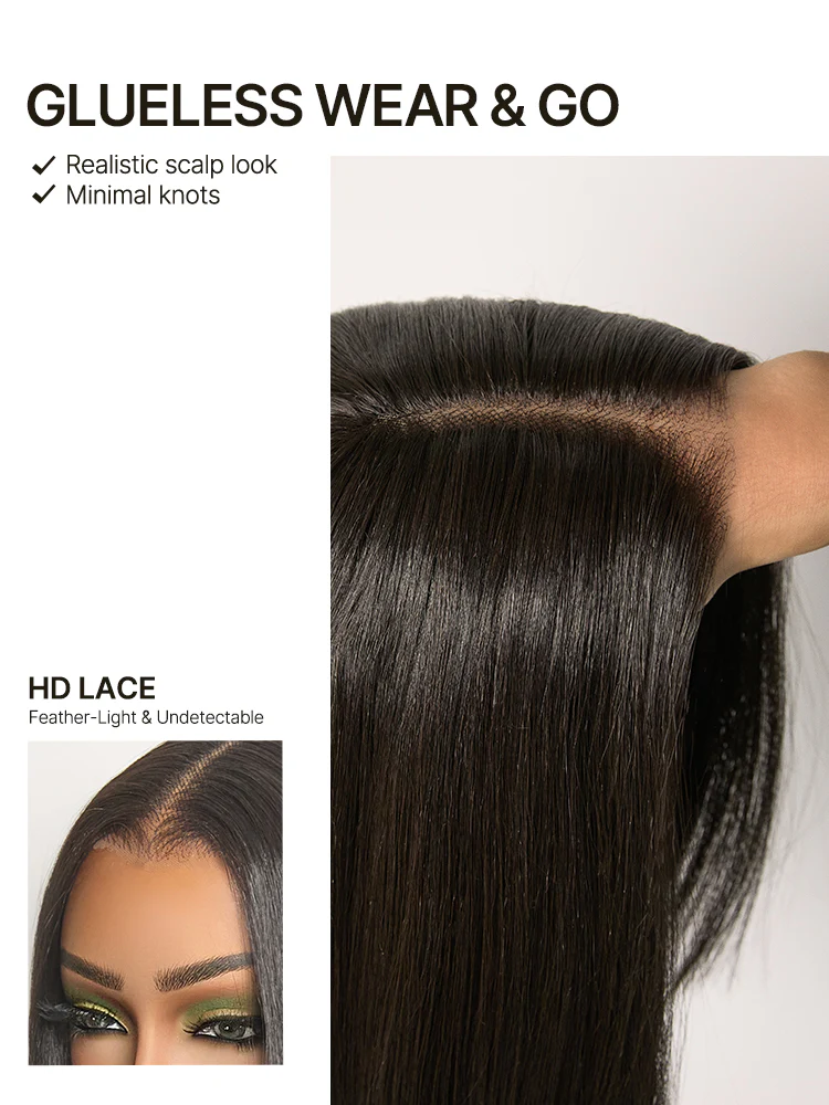 Ophirawig Veralux Blend Human Hair Easy Throw On Lace Wig Silky Straight Glueless Lace Wig Beginner Friendly