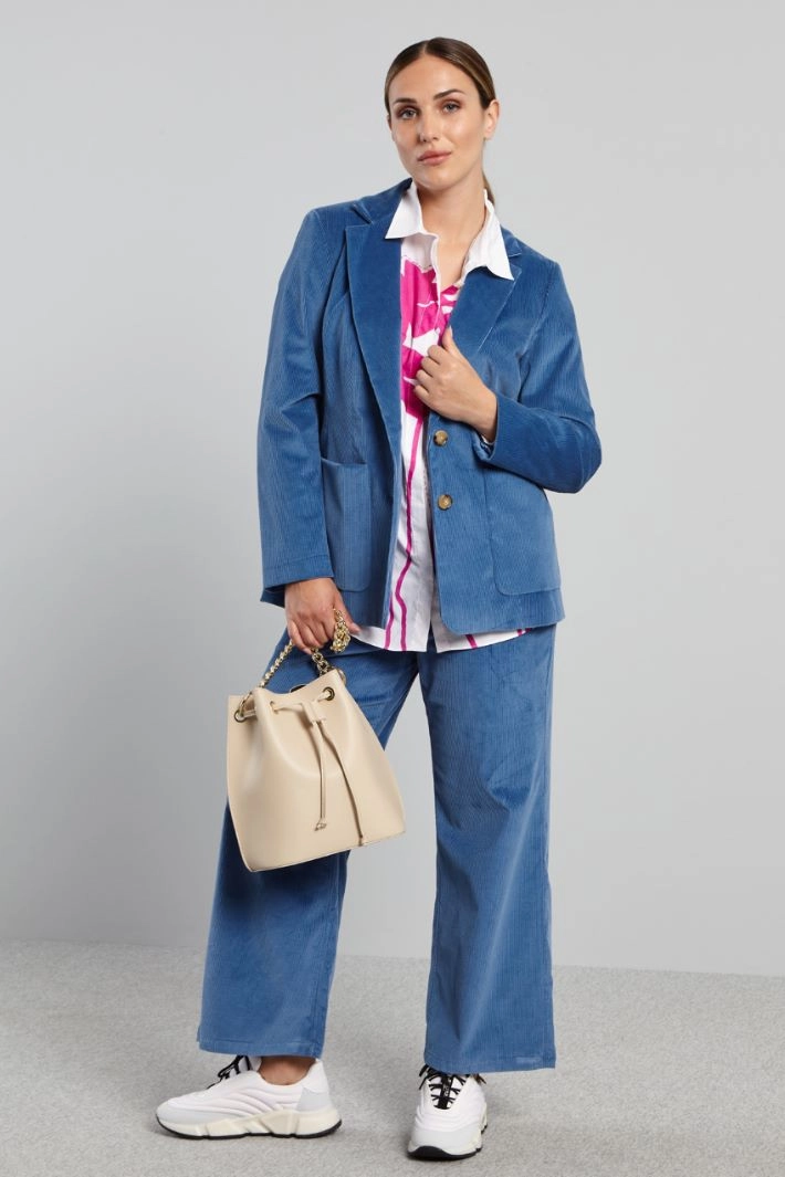 Velvet blazer - AIR FORCE BLUE