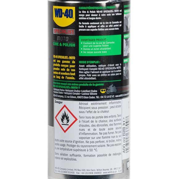 WD 40 WAX AND POLISH 400 ML Universal Shine ProductRef: WD0007 / 050050