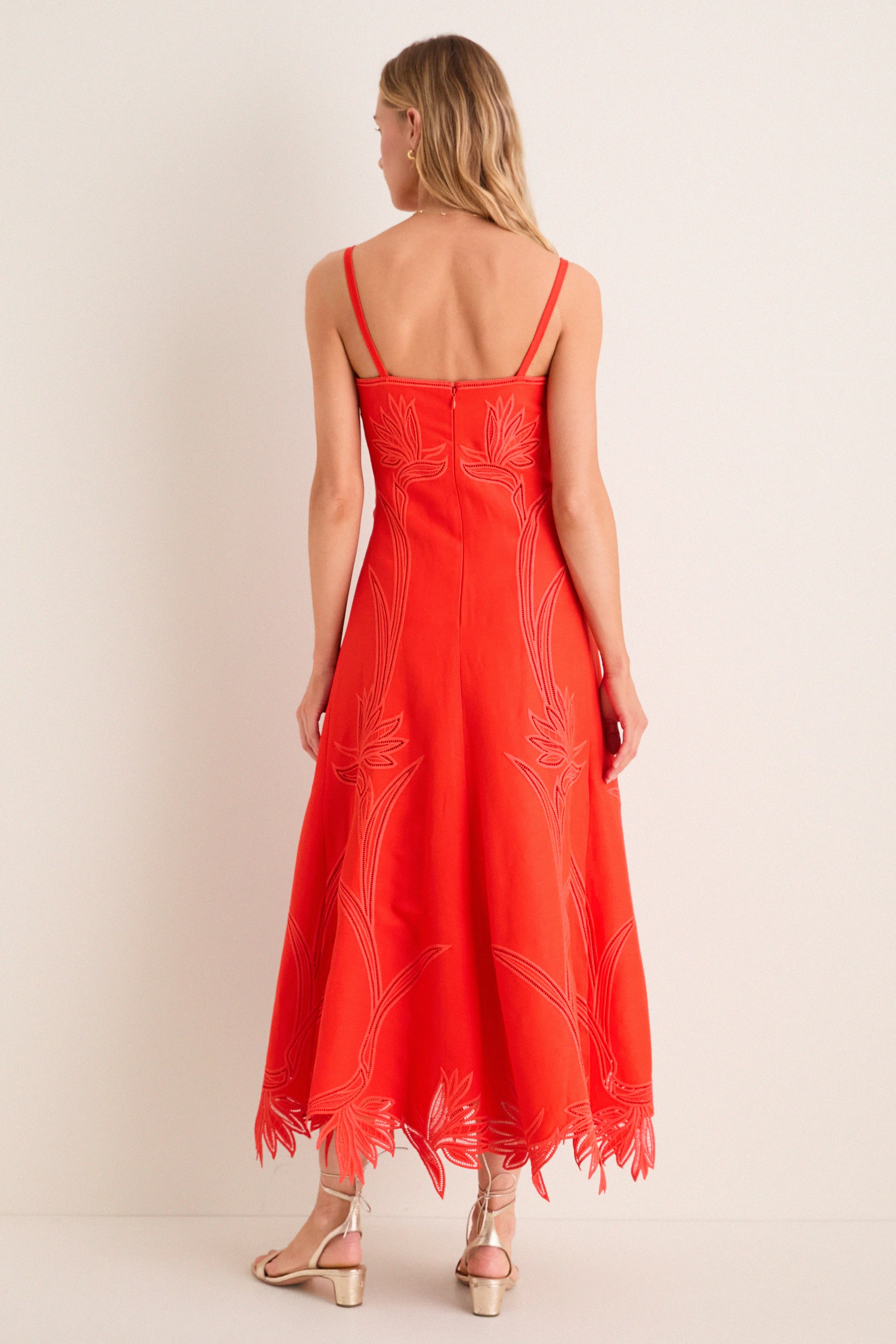 Lobster Ellery Embroidered Bustier Midi Dress