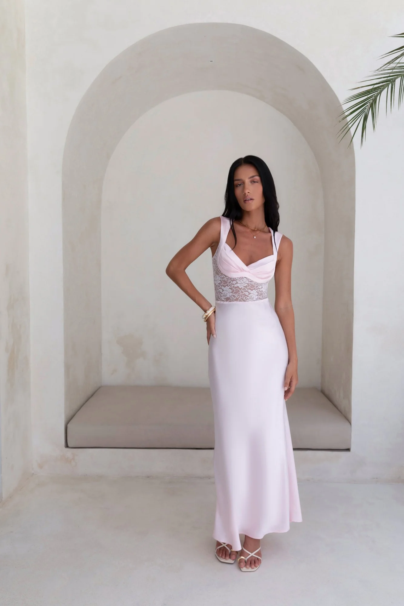 Milos Nights Midi Dress Pink