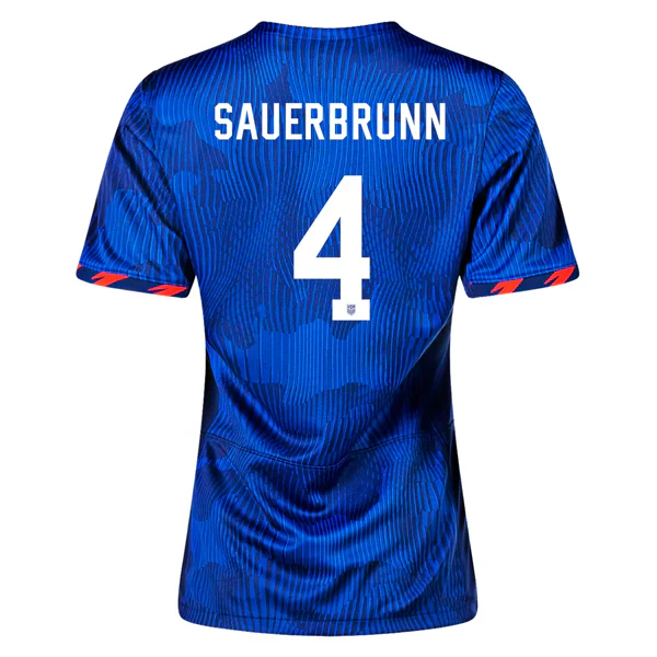 Womens United States Becky Sauerbrunn 4 Star Away Jersey 23/24 w/ 2019 World Cup Champion Patch (Hyper Royal/Loyal Blue)