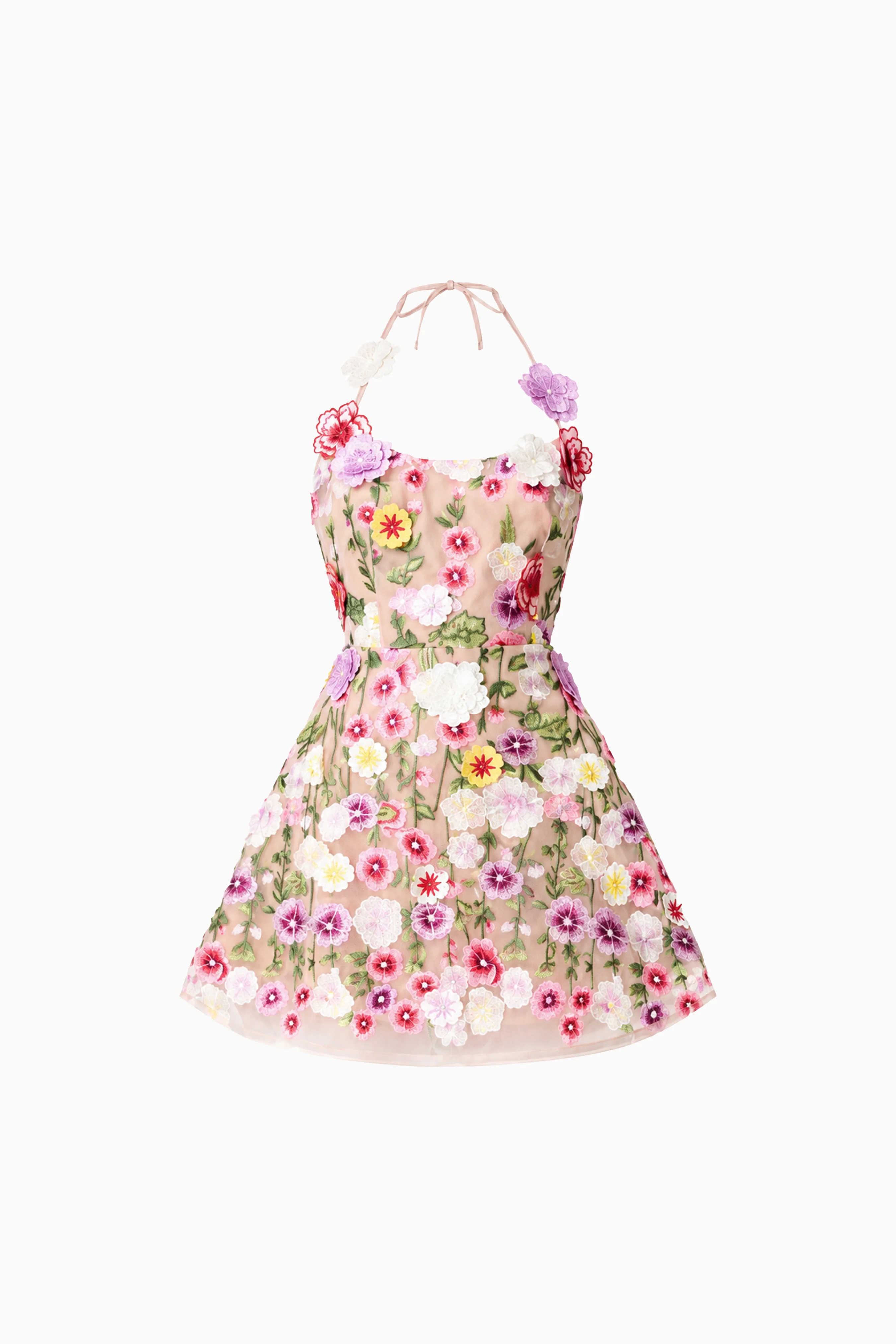 Neve A-Line Mini Dress in Pink Floral