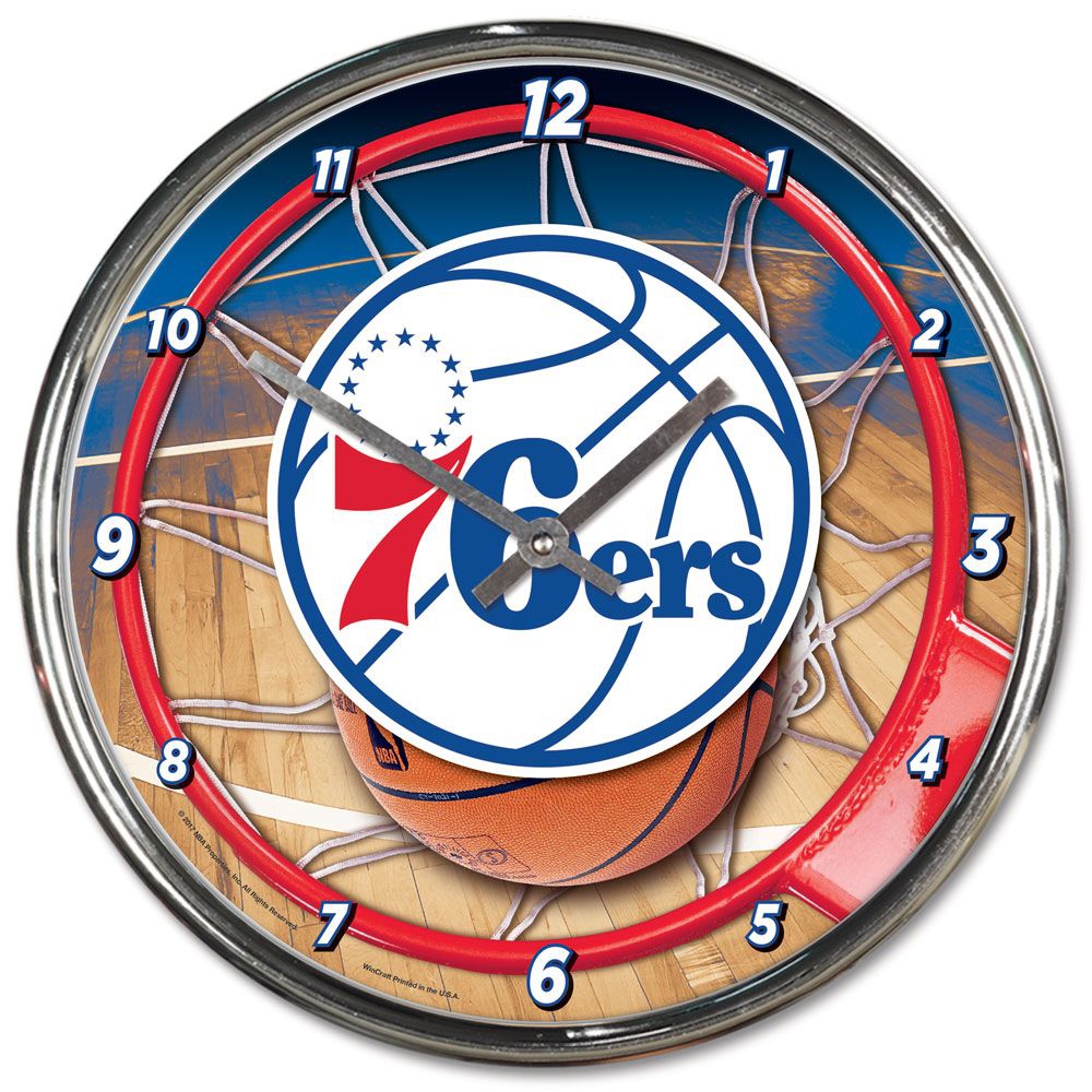 Philadelphia 76ers WinCraft Chrome NBA Wall Clock