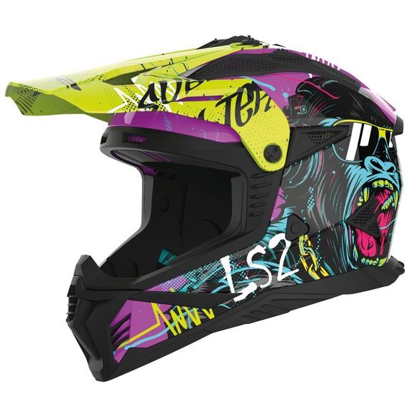 Cross helmet LS2 MX708 Fast II Gorilla 2025 - Violet / YellowRef: LS0905