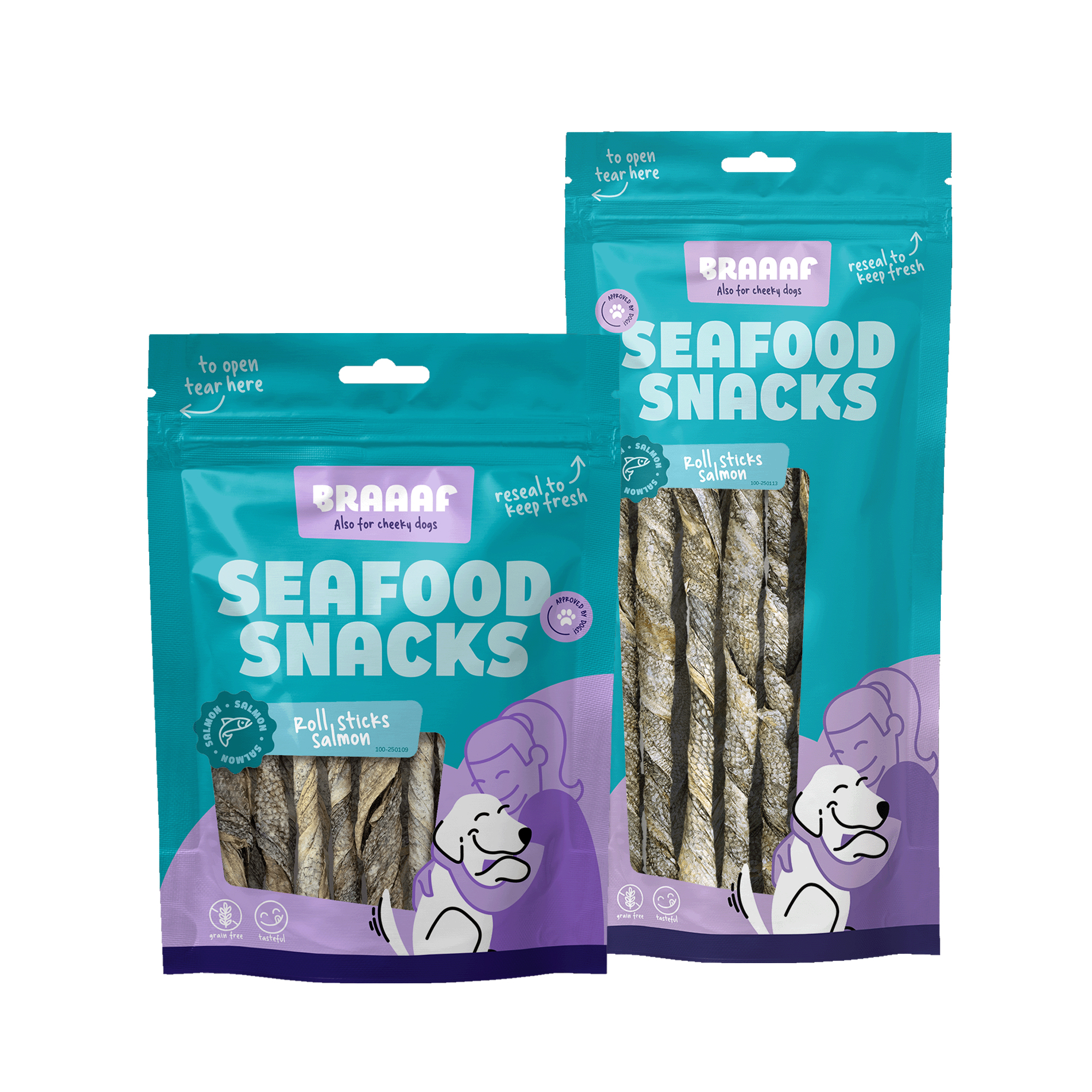 Braaaf Salmon Roll Twister Fish Snack - 12 cm - 70g