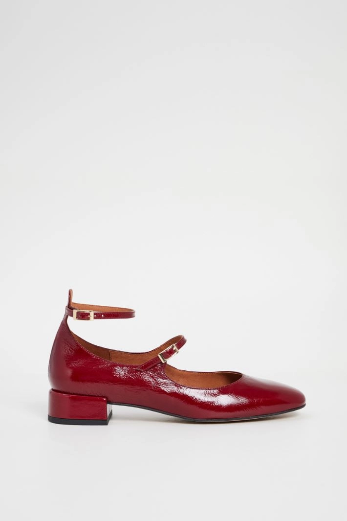 Double strap ballerinas - BORDEAUX