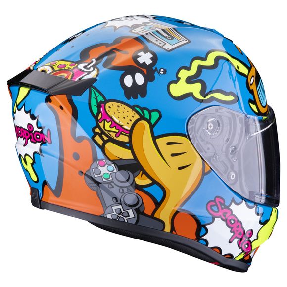Casque intégral Scorpion Exo EXO-JUNIOR- FUN - Bleu / OrangeRef : SC1002