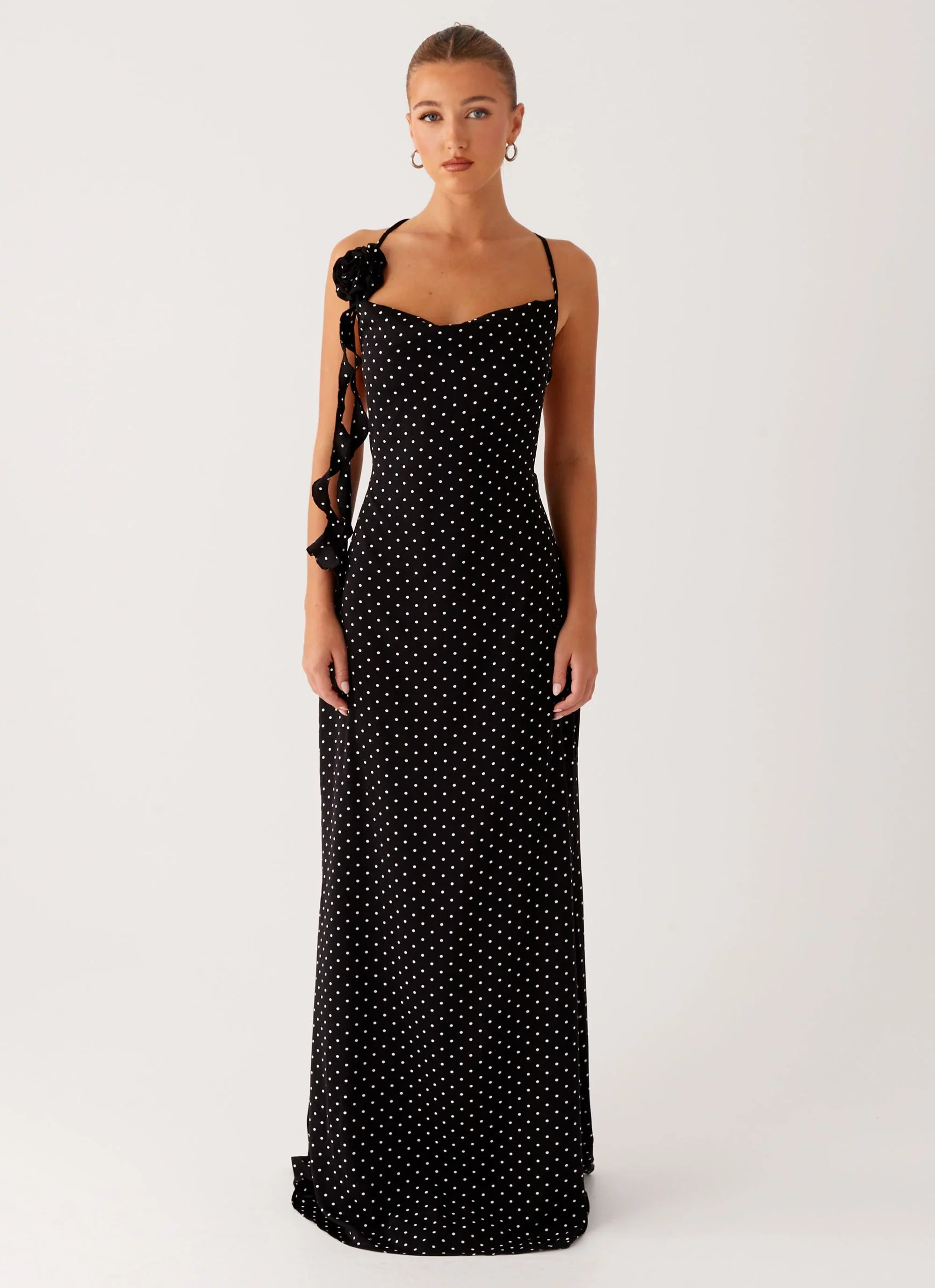 Purely Maxi Dress - Black Polka Dot