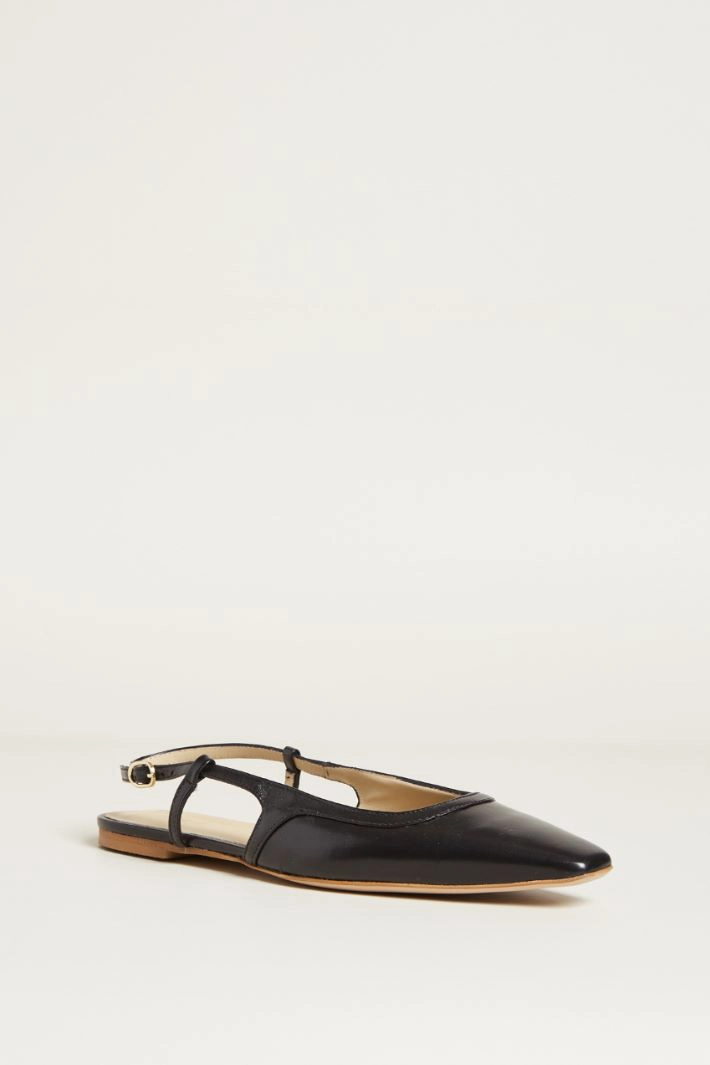 Low slingbacks - BLACK