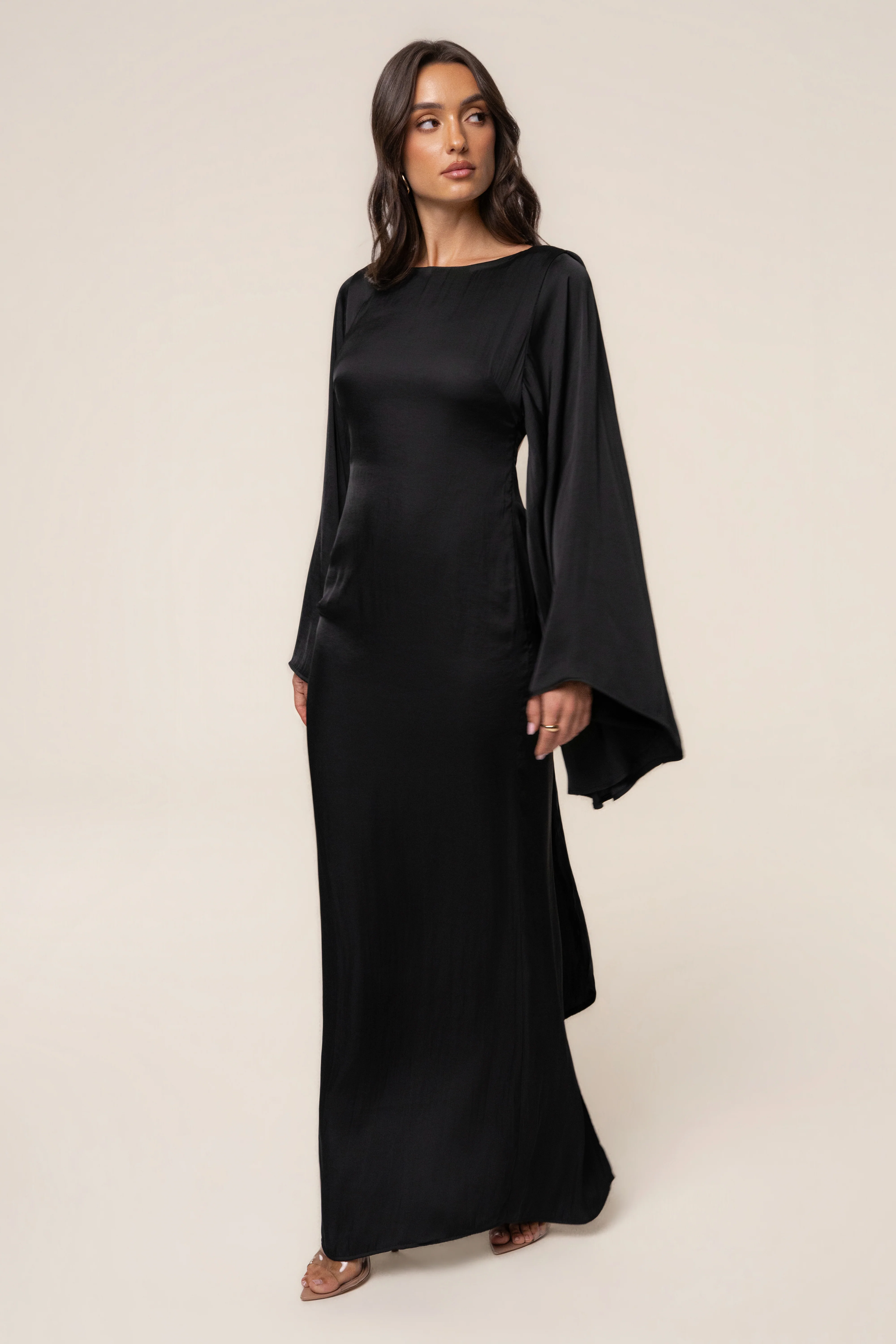 Black Soft Current Maxi Dress