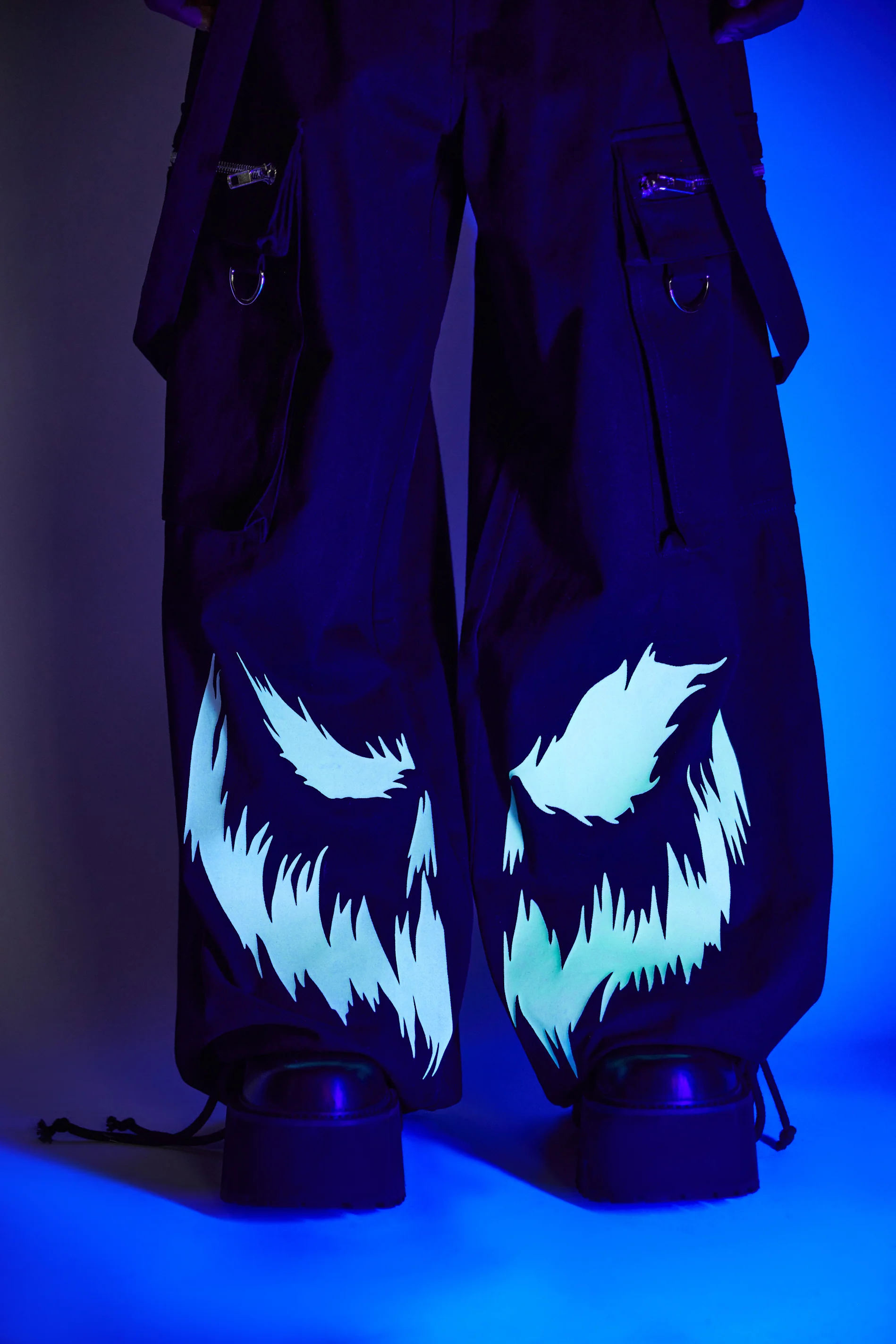 Ghoulish Glow In The Dark Wide Leg Pants