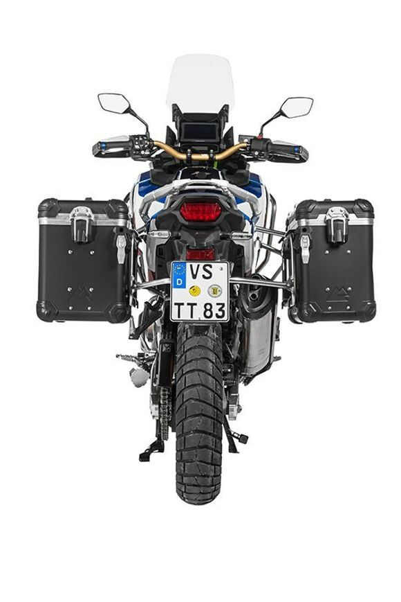 Touratech suitcase Complete kit ZEGA Evo 38/45 - Gray support included - Black anodizedRef: Trt01820A / 01-403-7837-0