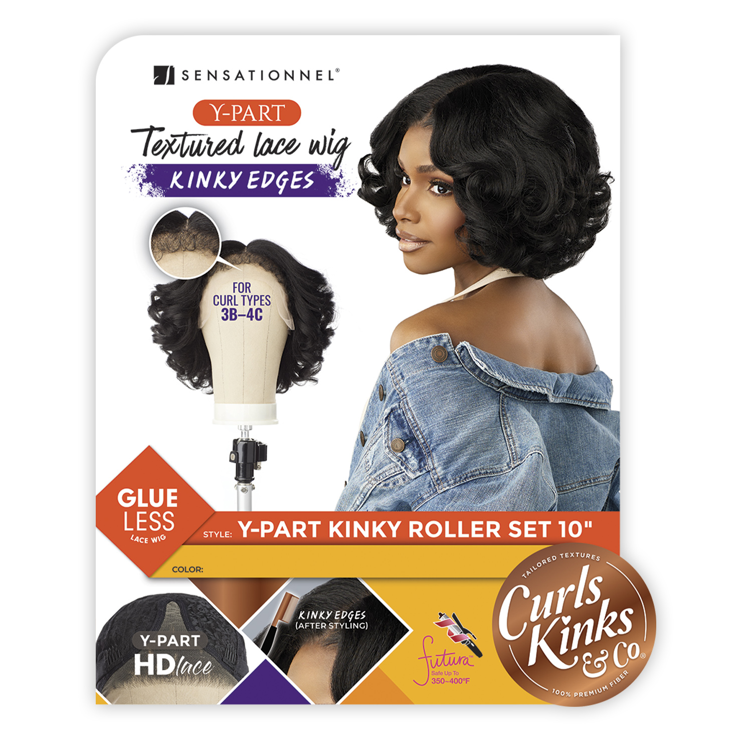 Sensationnel HD Lace Front Wig Curls Kinks N Co Glueless Kinky Edges Y-Part Kinky Roller Set 10