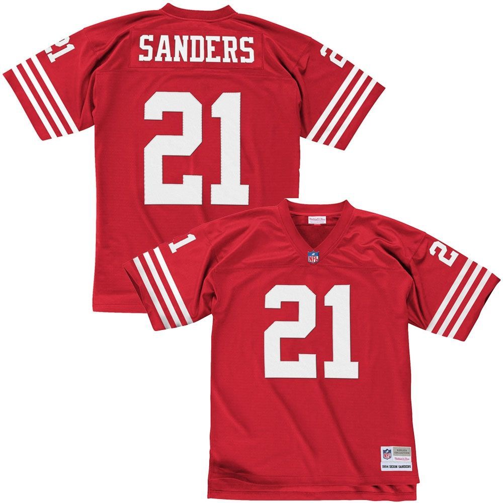 Deion Sanders #21 San Francisco 49ers Legacy Throwback NFL Jersey Red