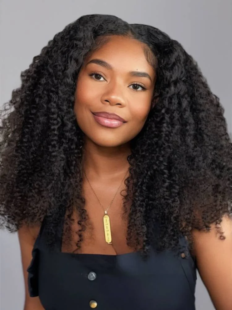 Ophirawig 6x5/13x4 Lace Glueless Jerry Curly Wig Pre-cut Lace Natural Black Beginner Friendly
