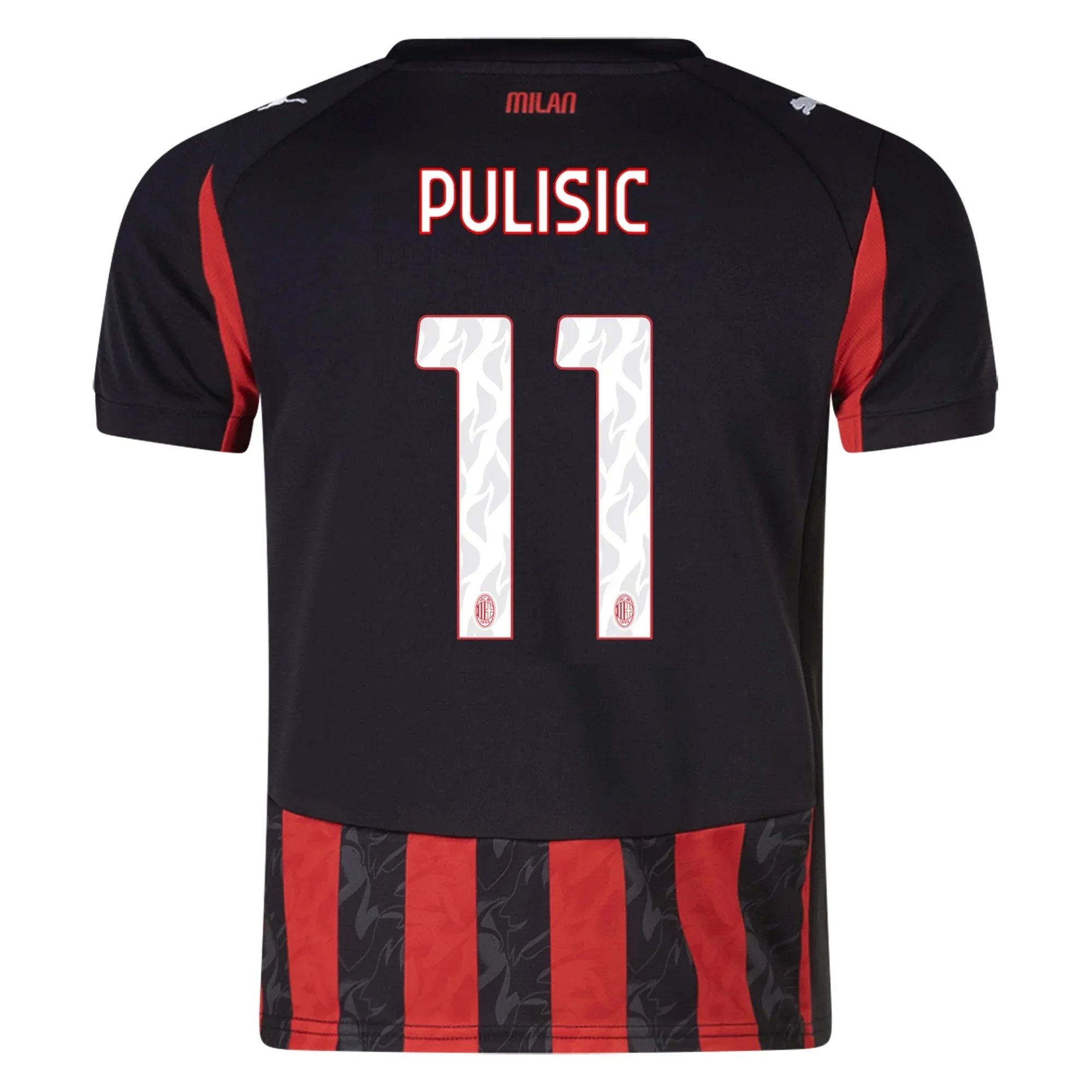 Youth Christian Pulisic AC Milan Home Jersey 25/26 (Red/Black)