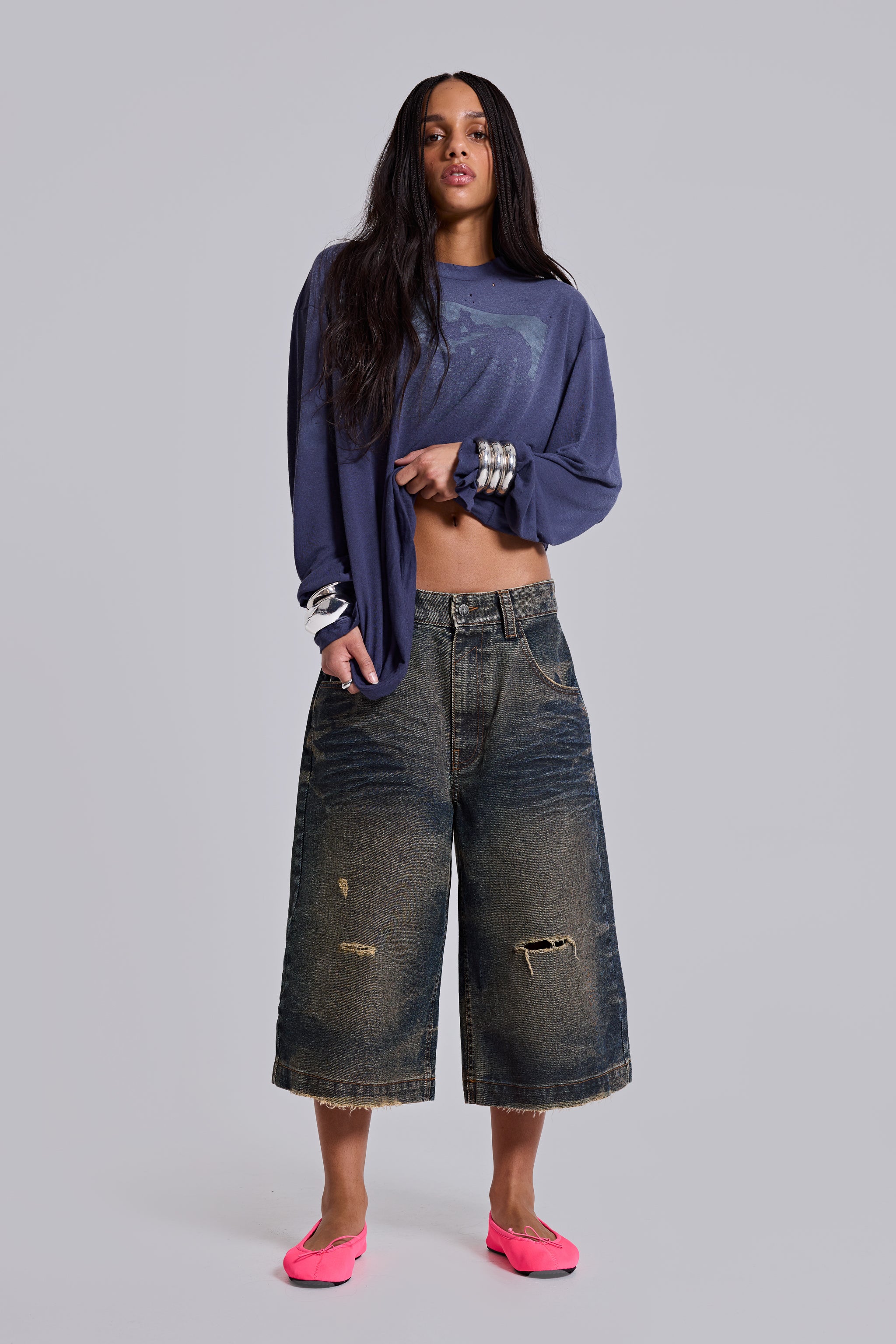 Blue Cinch Back Colossus Jorts